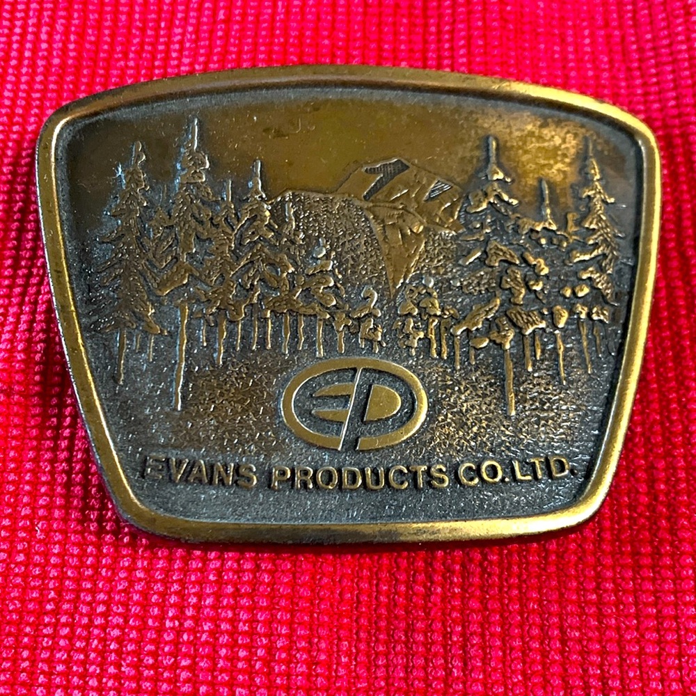 Evans Products Co. Ltd logo belt buckle